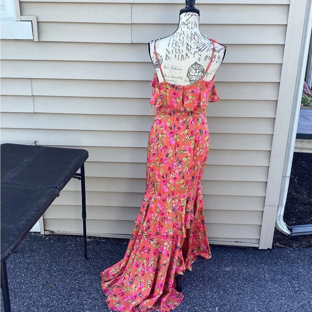 Anthropologie Keepsake Tiered Maxi Dress Size medium Avant Garde boho glam - Picture 3 of 6